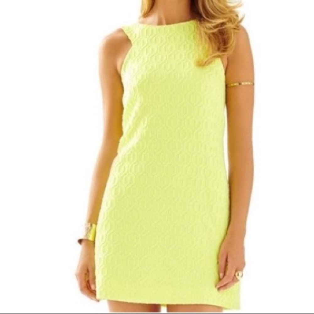 Lilly Pulitzer Mango Shift Dress Limoncello Retro Knit Jacquard